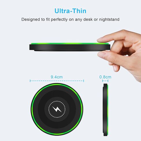 شاحن لاسلكي سريع Samsung Charging Pad Phone Charger Android Charging Station for Samsung Galaxy S24 Ultra S24+ S23 FE S22 S21 S20 S10، iPhone 15 Pro Max Plus 14 13 12 11، مع محول طاقة QC 3.0 in Kuwait