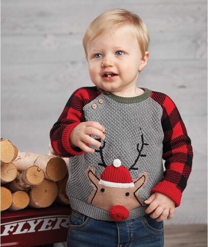 Mud Pie Baby Boys' Buffalo Reindeer Sweater in Saudi Arabia