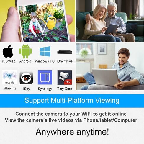 8MP PTZ Security Camera Outdoor FHD WiFi IP Camera with Humaniod Detection, Auto Tracking, Color Night Vision, Pan and Tilt, Two Way Talk, Floodlight and Siren, Waterproof in Kuwait