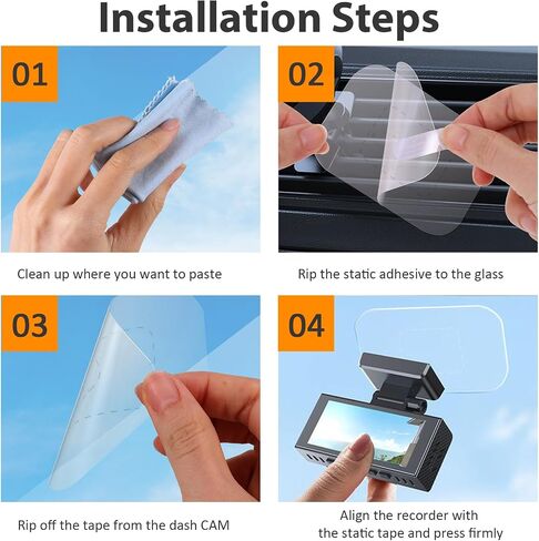 6Pcs Windshield Dashcam Stickers Adhesive Dashcam Windshield Sticker Sturdy Electrostatic Stickers Easily Prevent Scratching & Falling for Dash Cam Sticker Shield for Mounting Phone Projection Screen in Saudi Arabia