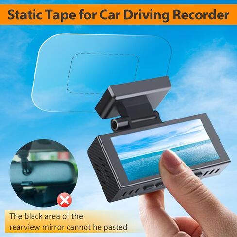 6Pcs Windshield Dashcam Stickers Adhesive Dashcam Windshield Sticker Sturdy Electrostatic Stickers Easily Prevent Scratching & Falling for Dash Cam Sticker Shield for Mounting Phone Projection Screen in Saudi Arabia