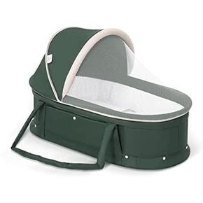 Travel Bassinet Portable Bassinet-Folding Baby Bassinet iin Bed Mini Travel Crib Infant Travel Bed with Mosquito Net and Canopy Lightweight Washable Foldable-Apricot