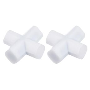 YOKIVE 2 Pcs Magnetic Stir Bar, PTFE Coated Cross Type Stirrer | Great for Lab Liquid Solution Stirring Mixing Spinning(White, 1.18-Inch)