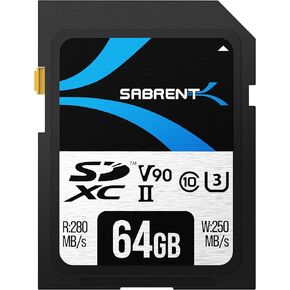 SABRENT Rocket v90 256GB SD UHS-II Memory Card R280MB/s W250MB/s (SD-TL90-256GB)