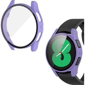 WAMOY Screen protector 44mm for galaxy watch 5 case & galaxy watch 4 case unibody HD screen glass and PC bumper cover compatible with samsung galaxy watch4 / galaxy watch5 case (Purple)