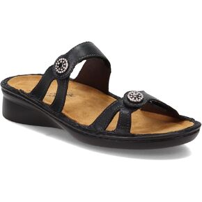 صندل تريتون نسائي من NAOT Footwear باللون الأسود اللامع مقاس Lthr 7 M US