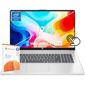 HP 17 inch Touchscreen Windows 11 Pro Laptop, 17.3" HD+ Touch Screen Business Laptop, Intel Pentium Silver N5030 CPU, 64 GB RAM, 2 TB SSD, UHD Graphics, Webcam, 1-Year Microsoft 365