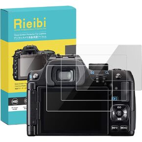 Rieibi (3 Packs) Pentax KF Screen Protector, 0.25mm 9H Hardness Tempered Glass Film for Pentax KF/K-F Anti-Fingerprint Anti-Scratch Ultra-clear