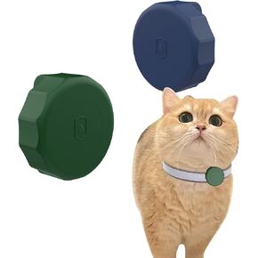 2 Pcs Waterproof Airtag Dog/Cat Collar Case for Apple GPS Tracker Whit Pets,Dog,Cat,Hidden Silicone Case Holder for Fits Most pet Collars for All Apple Airtag(Black&White)