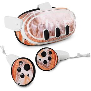 MightySkins Skin Compatible with Meta Quest 3 - Orange Quartz | Protective, Durable, and Unique Vinyl Decal wrap Cover | Easy to Apply, Remove, and Change Styles