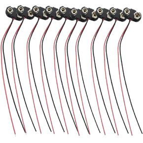 California JOS 3 PCS 9V Battery Connector, 9 Volt Buckle Connector Hard Plastic Shell Used in Student Experiment or Other Equipment with Battery (T-Type) in Kuwait