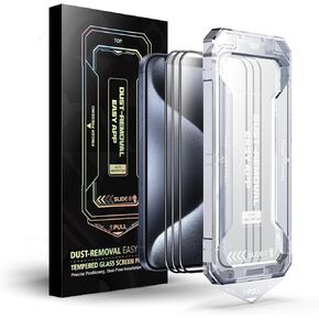 واقي شاشة SCREENGUARD لهاتف iPhone 13/14 و13 Pro، زجاج مقسى 9H، شفاف عالي الدقة 6.1 بوصة، سهل التركيب