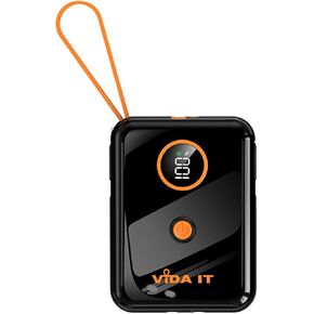 Vida IT Compact 5V 2A Power Bank Battery Pack for Heated Jacket, Vest, Stadium Seats, Chair, 10000mAh Pocket Size USB Portable Charger for Heated Clothing, Hoodies, Cell Phones Lightweight Power Pack