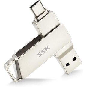محرك أقراص فلاش USB C سعة 32 جيجابايت SSK سرعة نقل 150 ميجابايت/ثانية محرك مزدوج 2 في 1 OTG Type-C + USB 3.1 محرك إبهام ذاكرة عصا Thumb Drive Thunderbolt 3 متوافق مع هاتف Android وMacBook/Pro والمزيد in Kuwait
