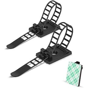 50 Packs Zip Tie Adhesive Mounts - Self-Adhesive Cable Clips Fasteners Cable Wire Clips - Cable Straps Tie Clamp Organizer - Cable Clamp Base Holders with Multi-Purpose Cable Tie