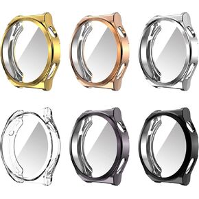 Screen Protector Cases for Huawei Watch GT3 Pro Case, All-Around Protective TPU Bumper Cover Screen Protector Case Intended for Huawei Watch GT3 Pro (46mm, 6Colors)
