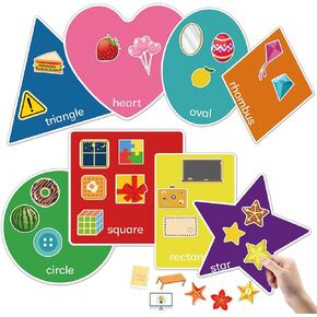 Shape Sorters for Toddlers, Shape Puzzle and Matching Games Set for Kids Learning Sorting Toys with 8 Sorting Mats and 48 Everyday Objects for Preschool Classroom Must Haves