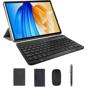 2024 Newest Tablet with Keyboard Tablets 2 in 1 8GB+64GB 10 inch Tablet and Case Mouse Stylus Film Game Android 13.0 Tablets PC 10.1 IPS Screen Tableta Computer 8MP Dual Camera WiFi BT Blue Tab