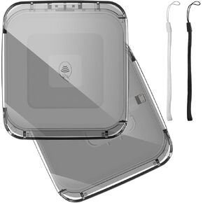 Anti-Lost Clear Cover Case Compatible with Square Reader 2nd Generation, 1st Generation, Case for Square Reader for Magstripe with 3.5mm Headset Jack or Lightn Connector (Black