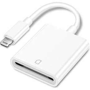[معتمد من Apple MFi] قارئ بطاقة Apple Lightning إلى SD لهاتف iPhone، قارئ بطاقة الذاكرة Trail Game Camera Viewer لجهاز iPhone iPad، محول بطاقة SD إلى iPhone 14 13 12 11 XS XR X 8 7 iPad، التوصيل والتشغيل in Kuwait