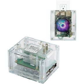 Vilros Plug 'n' Pi for Raspberry Pi 5-A Raspberry Pi Case and Power Supply All in one Solution -Ideal for Raspberry Pi 5 SSH-Headless Usage (Clear Transparent with GLOWCOOL PWM Fan)