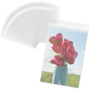 Mat Board Center - (100 Pack) 4 3/4" x 6 1/2" Clear Resealable Sleeves Polypropylene Bags - Fits 4X6 Prints, Photos, A1 Cards, Envelopes