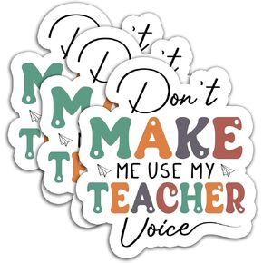 (3Pcs) Teacher Sticker, School Sticker Waterproof Vinyl Decals Decorate Books Laptops Phones Water Bottles Tumbles, Gifts for Teachers, 3 x 2.5 Inch