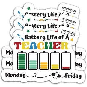 (3Pcs) Teacher Sticker, School Sticker Waterproof Vinyl Decals Decorate Books Laptops Phones Water Bottles Tumbles, Gifts for Teachers, 3 x 2.5 Inch