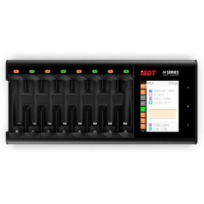 ISDT N8 8-Slots Fast Speedy Battery Charger with LCD Display,Type-C QC3.0 Output,Rechargeable Battery Charger for AA AAA Li-lon LiHv Ni-MH Ni-Cd LiFePO4