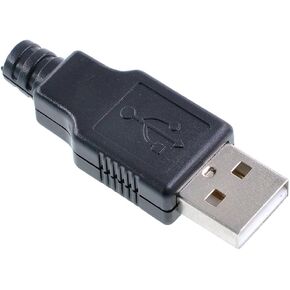 10pcs USB 2.0 Type A Male Socket Connector with Black Plastic Cover