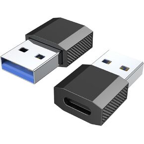 USB C Female to USB Male Adapter (2-Pack), 3.1 USB A to USB C Adapter, One-Sided SuperSpeed Data Sync 10Gbps & 100W Fast Charging for iPhone 16 15 14 13 Pro Max,Apple Watch 8 9,Samsung Galaxy S23 S24