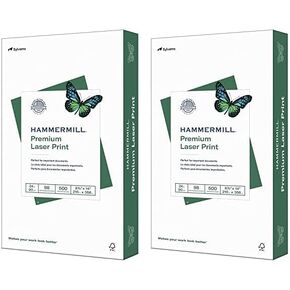 Hammermill Printer Paper, Premium Laser Print 24 lb, 8.5 x 14-1 Ream (500 Sheets) - 98 Bright, Made in the USA, 104612
