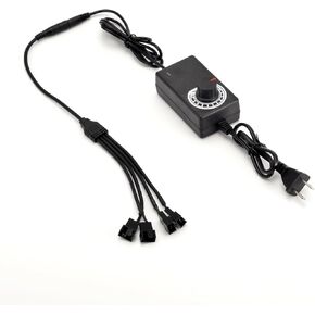 PWM Fan Controller for Computer case Fan Fan Power Supply 100-240v AC to 12v DC 3A Output 4X 3pin or 4pin PWM Connector AC DC Adapter