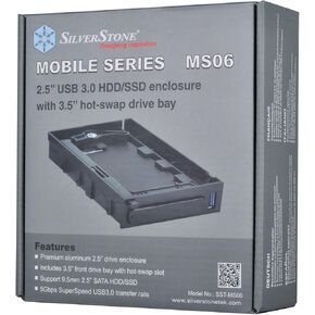 Silverstone Tek 2.5-Inch USB 3.0 HDD/SDD Enclosure with 3.5-Inch Hot-Swap Drive Bay (MS06)