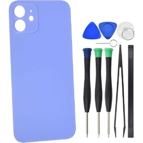 Back Glass for iPhone 12 A2403 A2172 A2402 Replacement with Pre cut Adhesive - 6.1" Purple