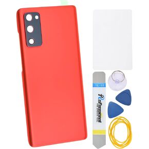 Cloud Red Plastic Back Panel Cover Replacement for Samsung Galaxy S20 FE 5G with Rear Camera's Frame Rear Camera's Glass Cover Pre-Install Adhesive and Installation Instruction Tool Kit