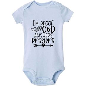 Im Proof That God Answers Prayers Infant Romper Unisex Short Sleeve Baby Onesie