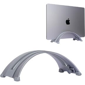Adjustable Vertical Laptop Stand - 6061 Aluminum, CNC Precision, Anodized Finish, Fits All Laptops Including 17-inch, Ventilated Design, Anti-Slip Silicone Pads, ARC Shaped Stands
