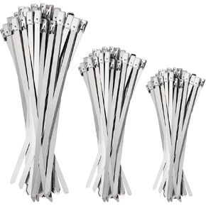 Metal Zip Tie Tool, Adjustable Fastening And Cutting Stainless Steel Cable Tie Gun, With 150pcs Metal Zip Ties & Free Zip Tie Release Tool for Outdoor Fence/Exhaust Pipe/Cable (zip ties tool)