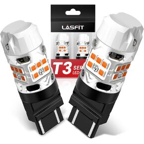 LASFIT 4257 LED Bulb Switchback for 2022 2023 Ford Maverick Accessories XL XLT Front Turn Signal Canbus Ready Built in Resistor Amber Blinker White Daytime Running Light DRL (2 pcs)