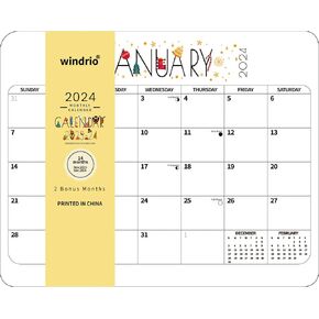 2024 Magnetic Calendar for Refrigerator Planner Fridge Wall Monthly Magnet Organization, 14 Month 8 x 10 Inch, Season and Holidays Decor for Kitchen Home Household