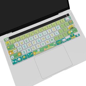 Cute Silicone Keyboard Cover Skin for 2020-2023 MacBook Pro 13" M2 (Model:A2338/A2289/A2251) / 2019 2020 MacBook Pro 16 inch(Model: A2141) with Touch ID, US Layout, Cute Bunny