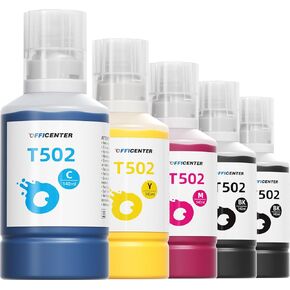 OFFICENTER 502 Ink Refill Bottles for EcoTank ET-4760 ET-2760 ET-2750 ET-4850 ET-3760 ET-2850 ET-3710 ET-3850 ET-3750 ET-2803 ET-2720 ET-4700 Printer(2BK C M Y*140ml)