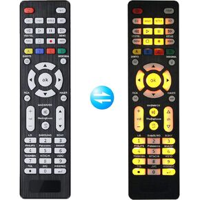 Universal TV Remote Control for Samsung, Sony, LG, Sanyo, Hisense, Panasonic, Philips, Insignia, Sharp, Toshiba, Hitachi, Seiki, Magnavox, TCL Smart TVs and More Brands of TV with Backlit Buttons