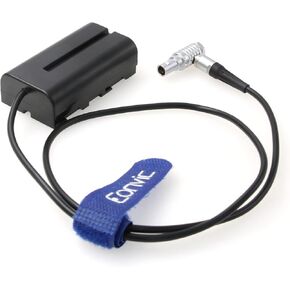 Eonvic NP F970 F550 F570 Dummy Battery to 2 Pin Male Power Cable for Z CAM E2 Flagship Atomos Ninja V Blackmagic Video Assist 12G Monitor Camera (Straight)