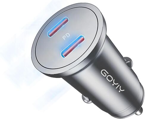 USB C Car Charger, Mini 60W USB C Fast Charging Cigarette Lighter, Dual PD3.0 Car Charger Compatible with iPhone 15, Galaxy, iPad Pro MacBook air etc.-Space Grey (Black) in Saudi Arabia