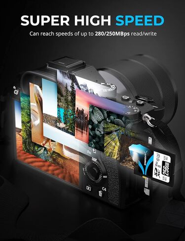بطاقة ذاكرة SABRENT Rocket v90 سعة 256 جيجابايت SD UHS-II بسرعة 280 ميجابايت/ثانية وسرعة 250 ميجابايت/ثانية (SD-TL90-256GB) in Saudi Arabia
