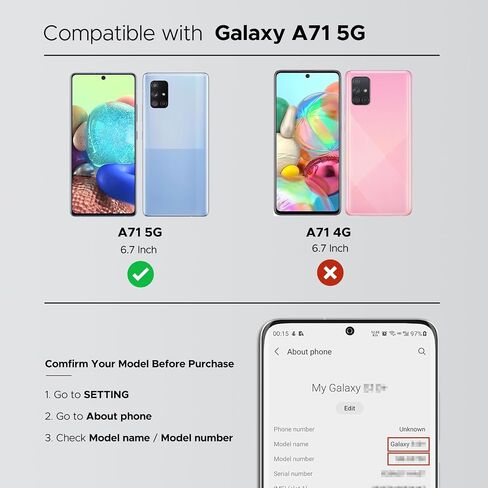 متوافق مع استبدال الغطاء الخلفي لهاتف Galaxy A71 5G، باب الغطاء الخلفي لهاتف A71 5G SM-A716 مع ملصق إطار مثبت مسبقًا (ليس لإصدار 4G)، أدوات الإصلاح والتعليمات، مكعب بريزم أسود in Saudi Arabia