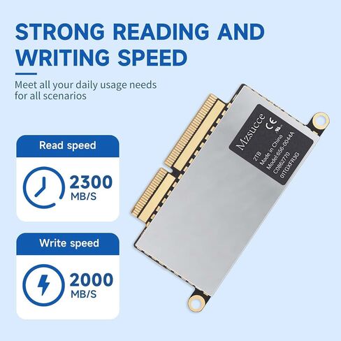 SSD 1 تيرابايت SSD لجهاز MacBook Pro A1708 (2016-2017) NVMe PCIe Gen3x4، SSD داخلي عالي الأداء، ترقية وتخزين موسع لجهاز MacBook Pro. (تيرابايت، 1) in Saudi Arabia