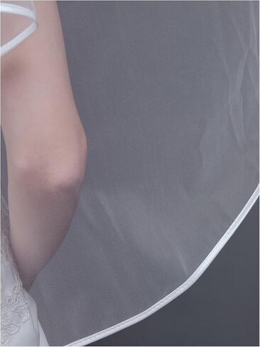OYOANGLE Women's 2 Tier Pearl Beaded Wedding Bridal Veil Bachelorette Party Tulle Veils with Comb in Saudi Arabia